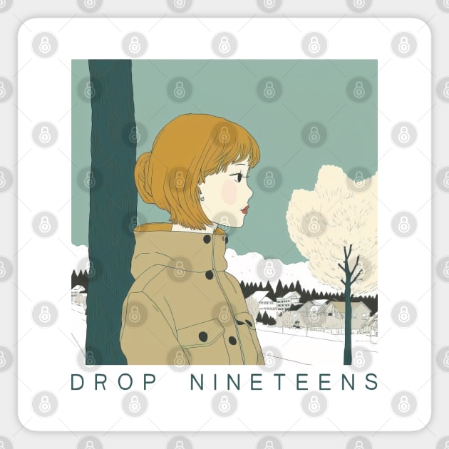 Drop Nineteens - Retro Style Fan Design Sticker by unknown_pleasures